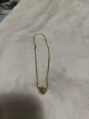 Vintage Gold Sunflower Floral Pendant Necklace - Women Jewelry